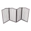 Pet Gate &ndash; Dog Gate for Doorways; Stairs or House &ndash; Freestanding; Folding; brown; Arc Wooden