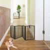 Pet Gate &ndash; Dog Gate for Doorways; Stairs or House &ndash; Freestanding; Folding; brown; Arc Wooden