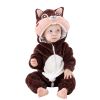 Kid Animal One-piece Pajamas Flannel Jumpsuit Children Cute Fleece Warm Thick Outdoor Wear Soft Spring Autumn Winter Zipper Baby