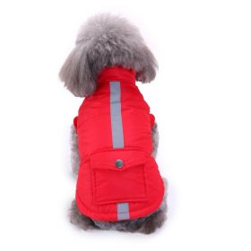 Dog Winter Clothing Coat Reflective Cotton (Option: DZ170 Red-M)