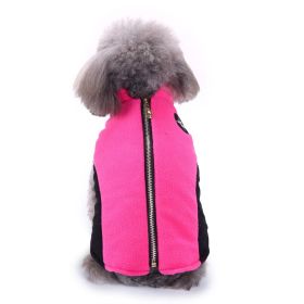 Dog Winter Clothing Coat Reflective Cotton (Option: DZ177 Rose Red-XL)