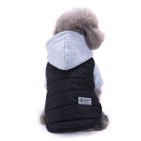 Dog Winter Clothing Coat Reflective Cotton (Option: DZ176 Black-XL)