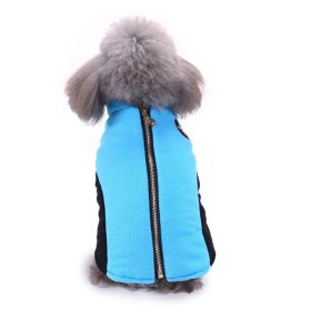 Dog Winter Clothing Coat Reflective Cotton (Option: DZ178 Blue-XL)